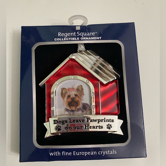 Dog House Red Love Collectible Ornament European Crystals Christmas new - Picture 2 of 4